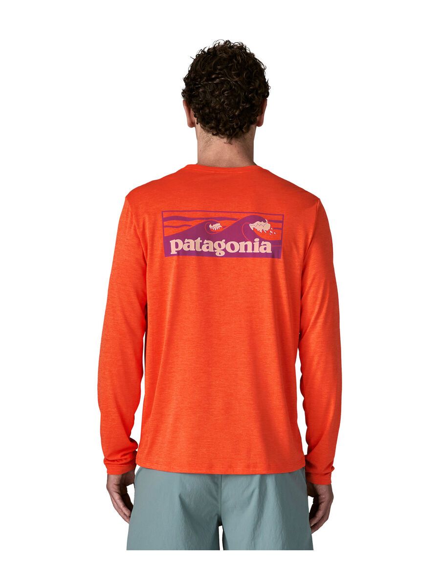 Patagonia Men's Long-Sleeved Capilene Cool Daily Shirt - Boardshort Logo, orange peel/light orange peel x-dye - Bild 4