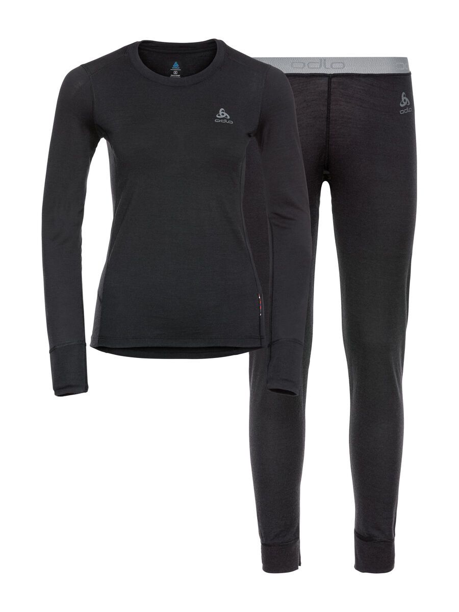 Odlo Natural 100% Merino Warm Base Layer Set Women's, black - Bild 1