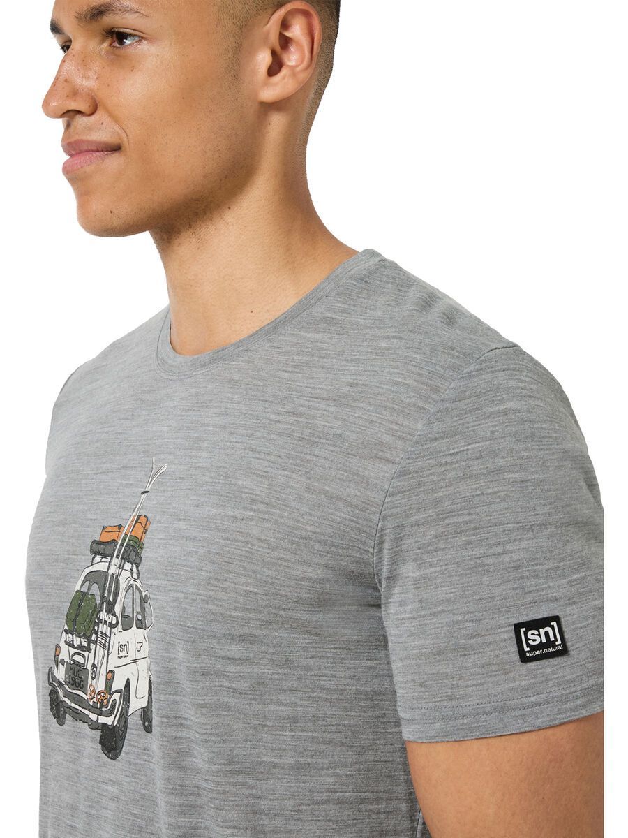 super.natural Carski Tee Herren, cashmere grey melange/various - Bild 5