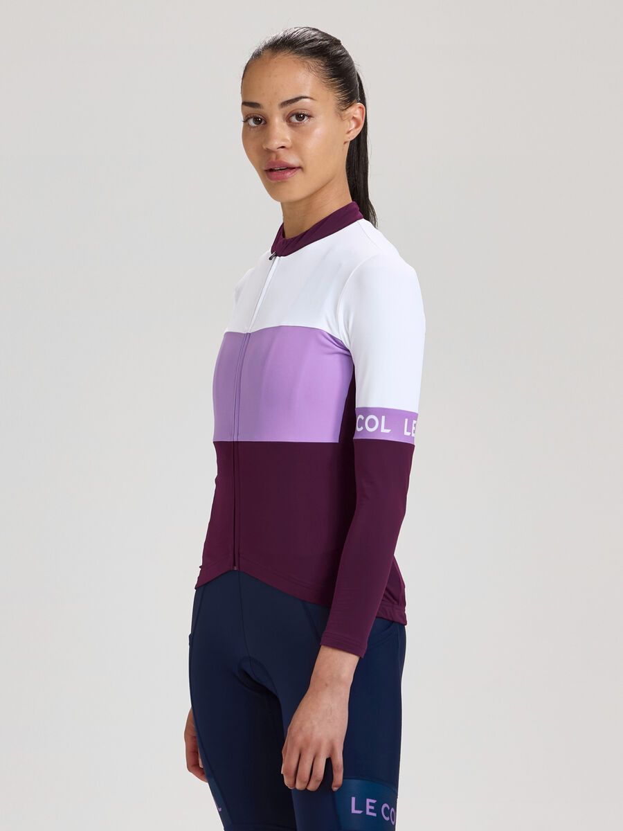 Le Col Womens Sport Tricolour Long Sleeve Jersey, purple/orchid/white - Bild 3