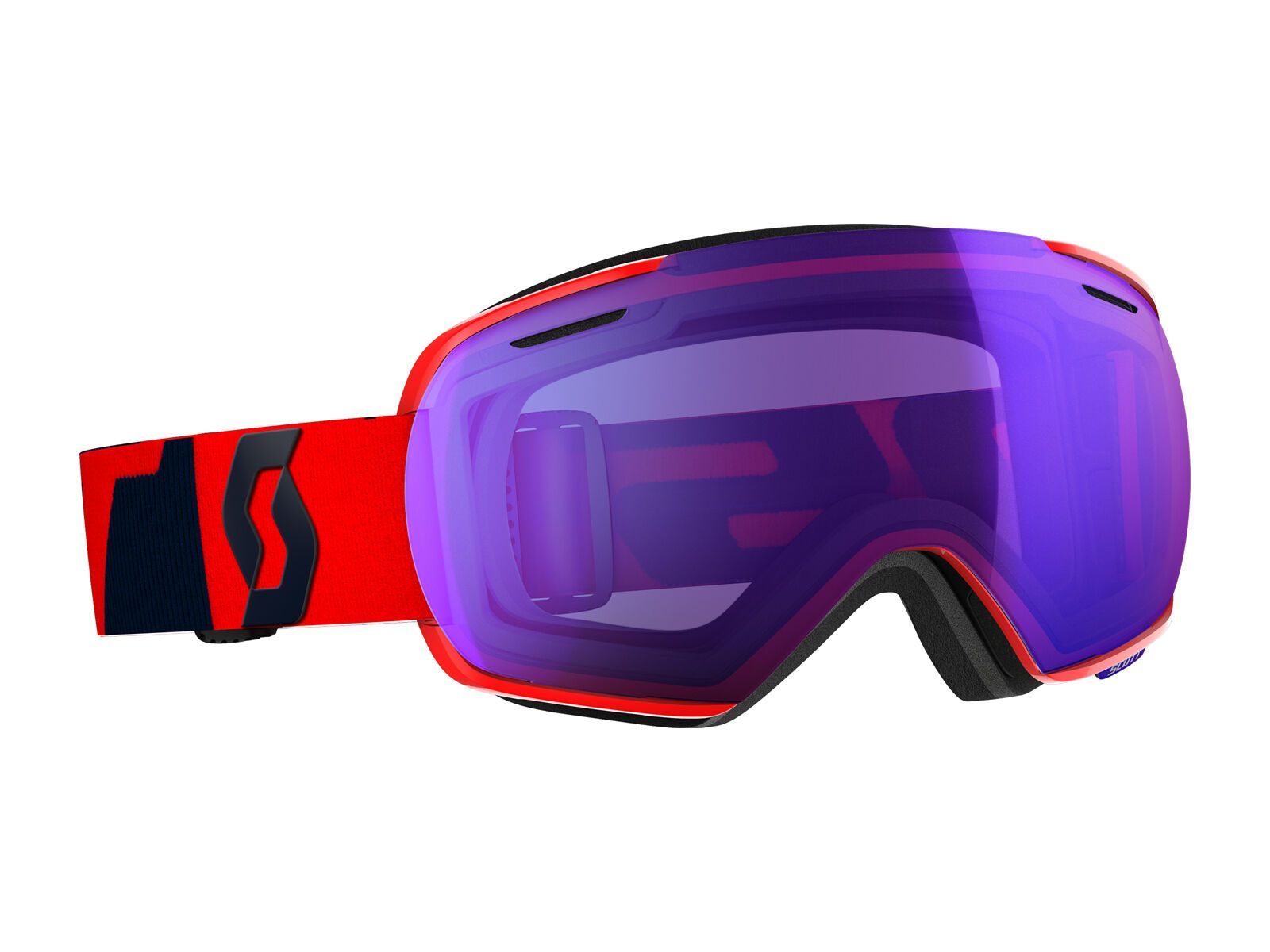 Scott Linx inkl. Wechselscheibe, fluo red eclipse blue/Lens: light sensitive blue chrome - Bild 1