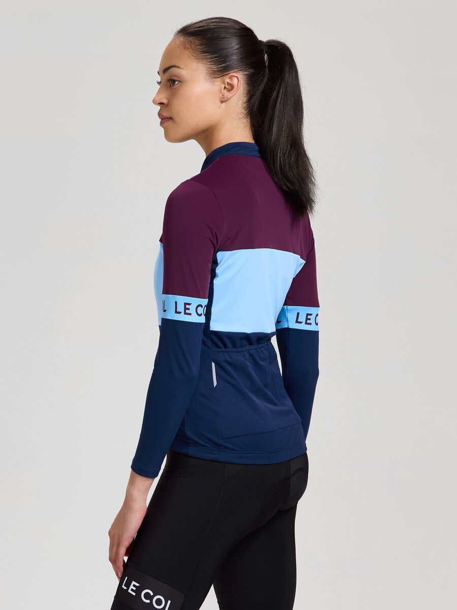 Le Col Womens Sport Tricolour Long Sleeve Jersey, navy/powder blue/purple - Bild 4