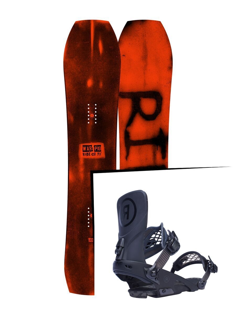 Set: Ride Warpig Large 2017 + Ride LTD 2017, black - Snowboardset - Bild 1