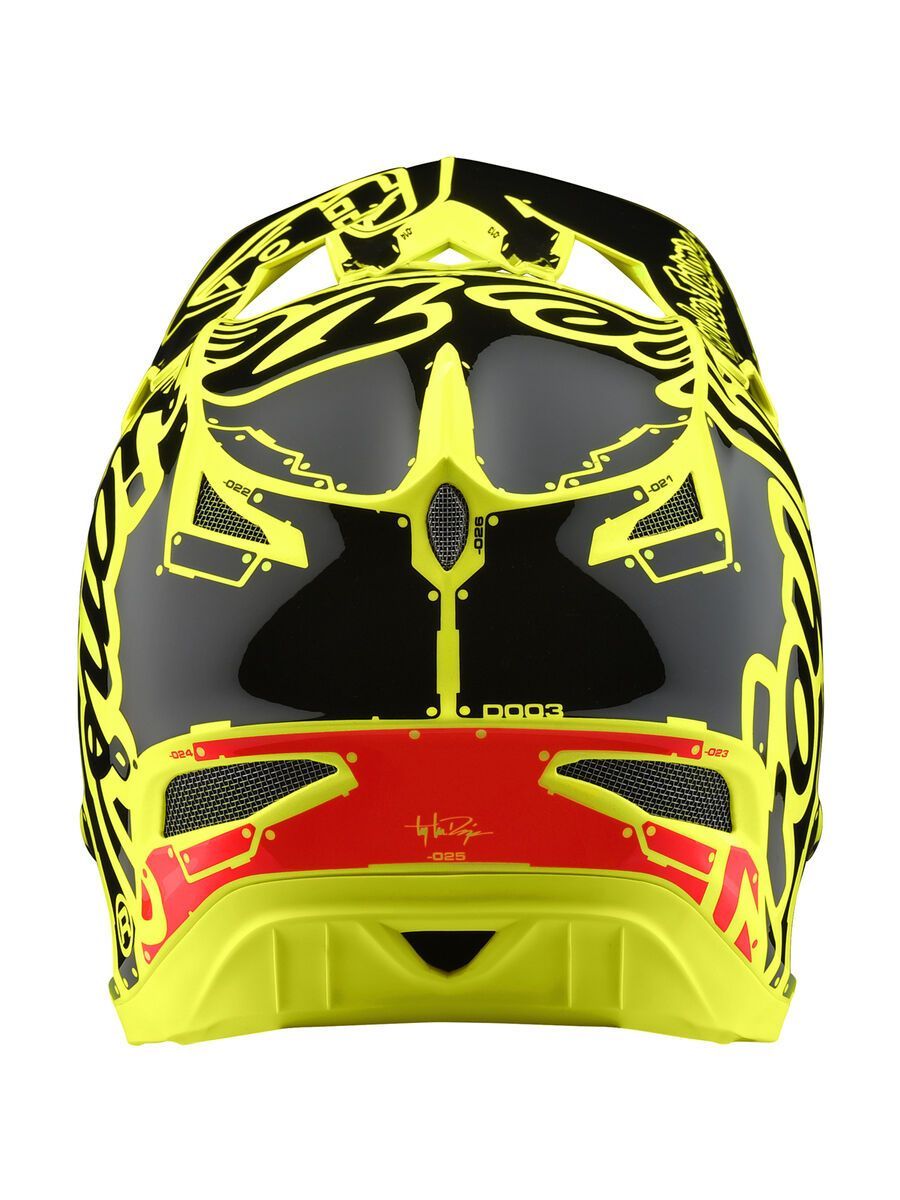 TroyLee Designs D3 Fiberlite Helmet Factory, flo yellow - Bild 3