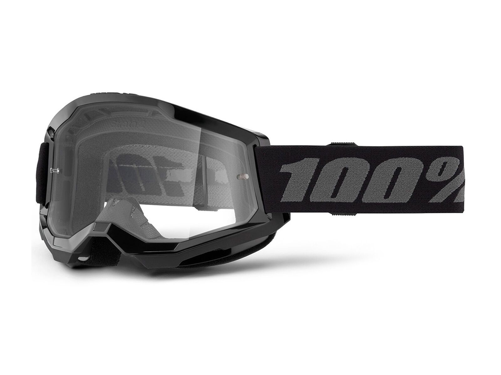 100% Strata 2 Junior Goggle - Clear Lens, black - Bild 1