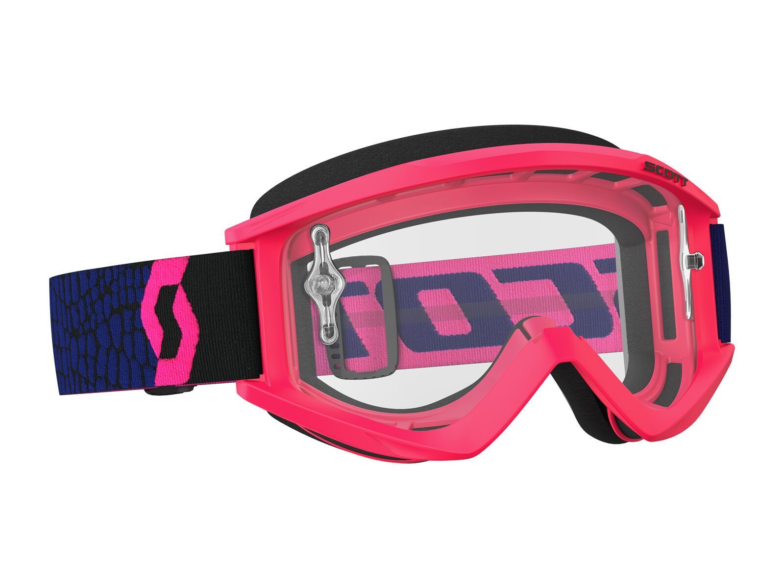 Scott Goggle Recoil Xi, blue/fluo pink/Lens: clear - Bild 1