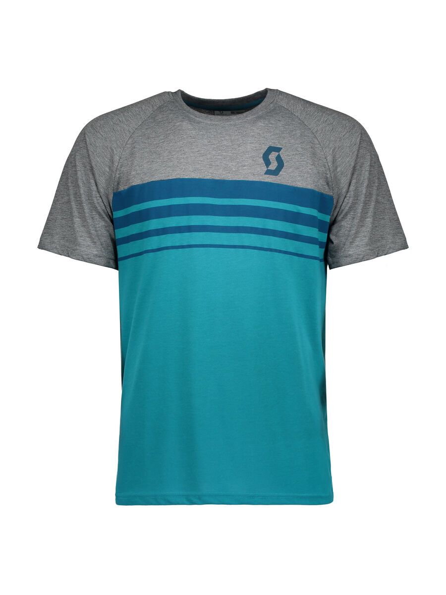 Scott Trail 80 DRI S/SL Shirt, sea blue/dark grey melange - Bild 1