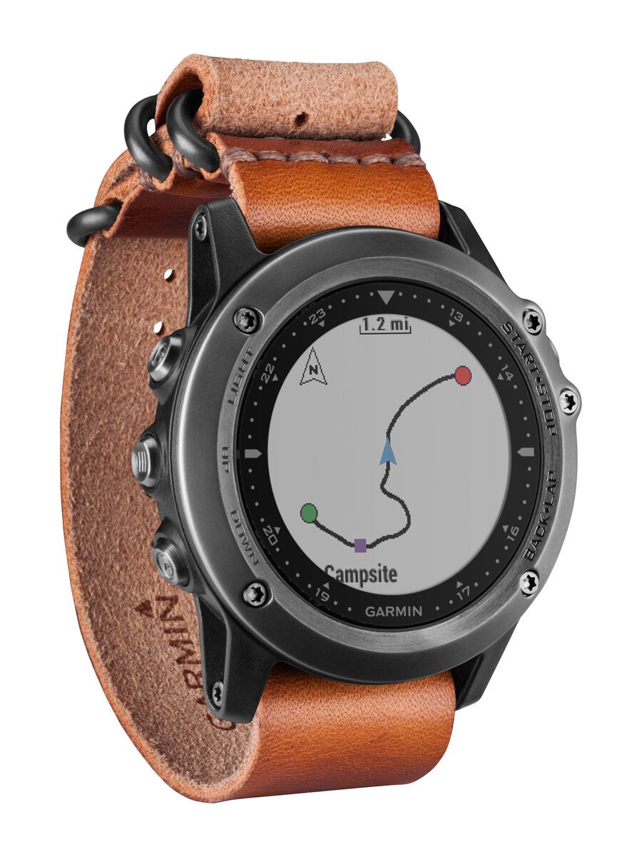 Garmin fenix 3 mit Saphirglas, Lederarmband und Nylonband, grau - Bild 5