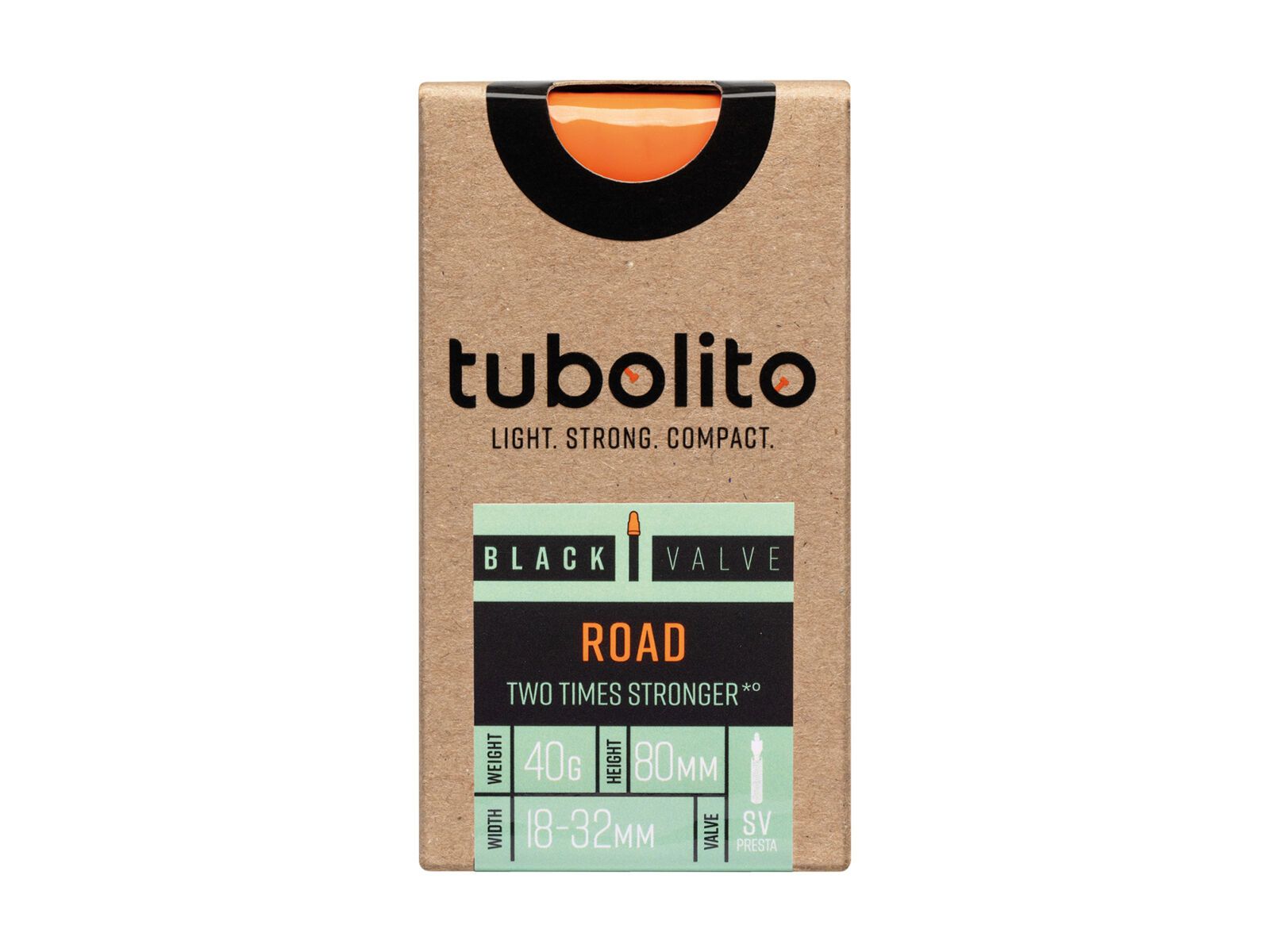 Tubolito Tubo Road 80 mm - 700C x 18-32 / Black Valve, orange/black - Bild 2