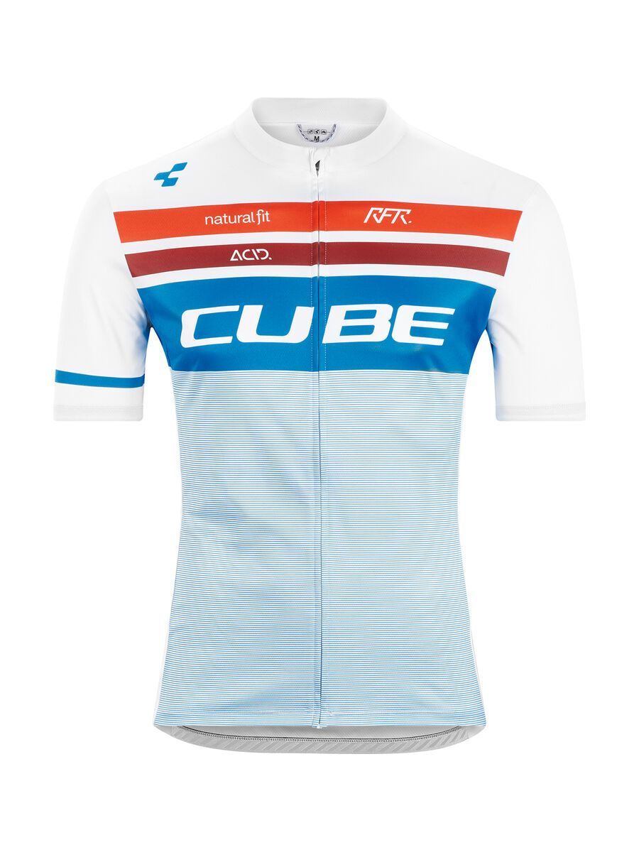 Cube Teamline Trikot Competition kurzarm, white´n´blue´n´red - Bild 1
