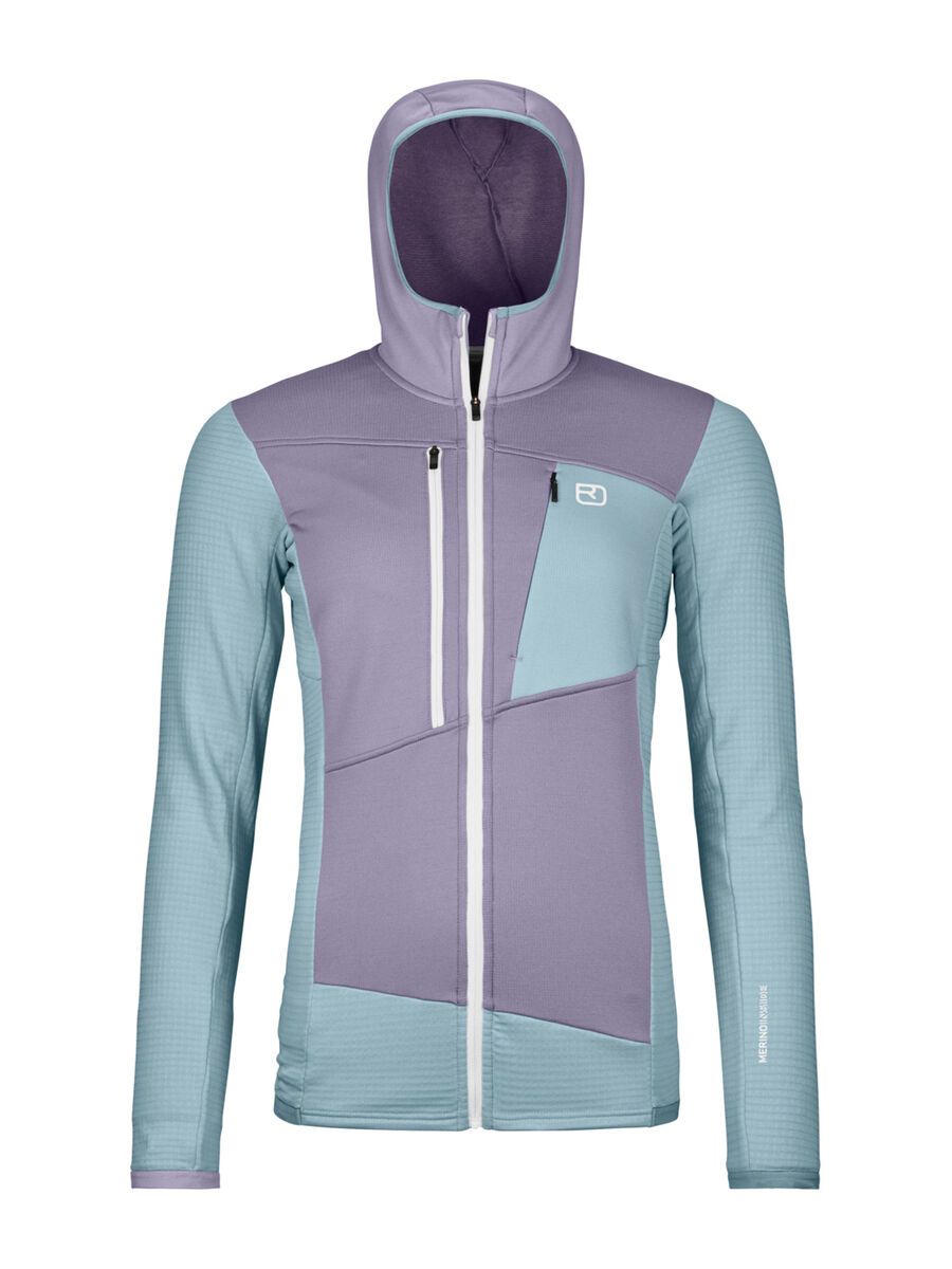 Ortovox Merino Fleece Grid Hoody W, glacier grey - Bild 1