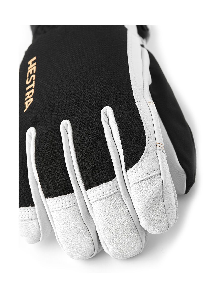 Hestra Army Leather Gore-Tex Short 5 Finger, black/offwhite - Bild 2