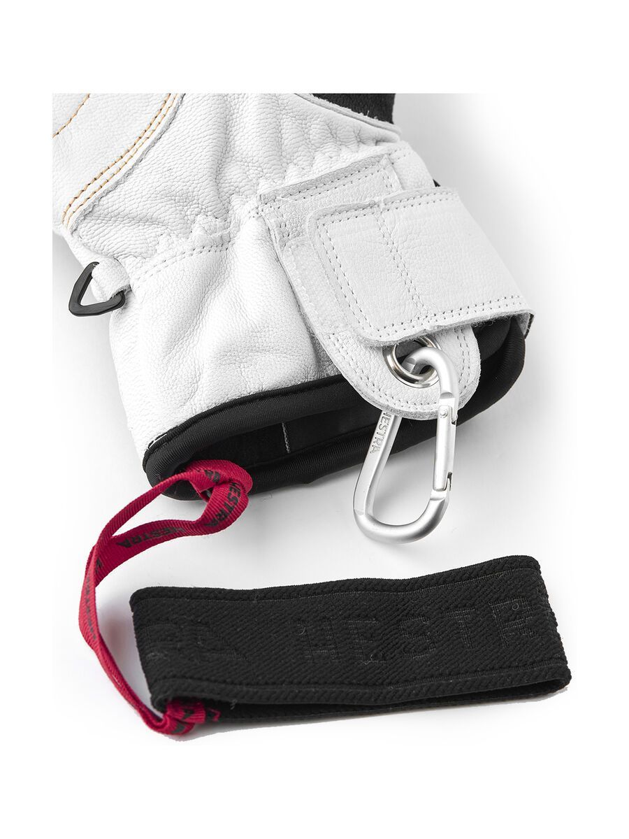 Hestra Army Leather Gore-Tex Short 5 Finger, black/offwhite - Bild 5