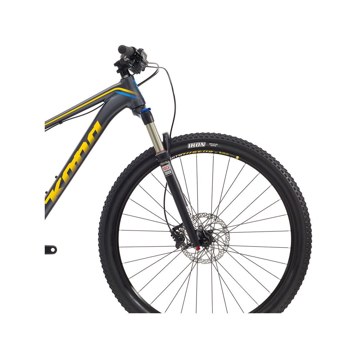 Kona Hei Hei Race, matt charcoal w/ blue & yellow decals - Bild 5