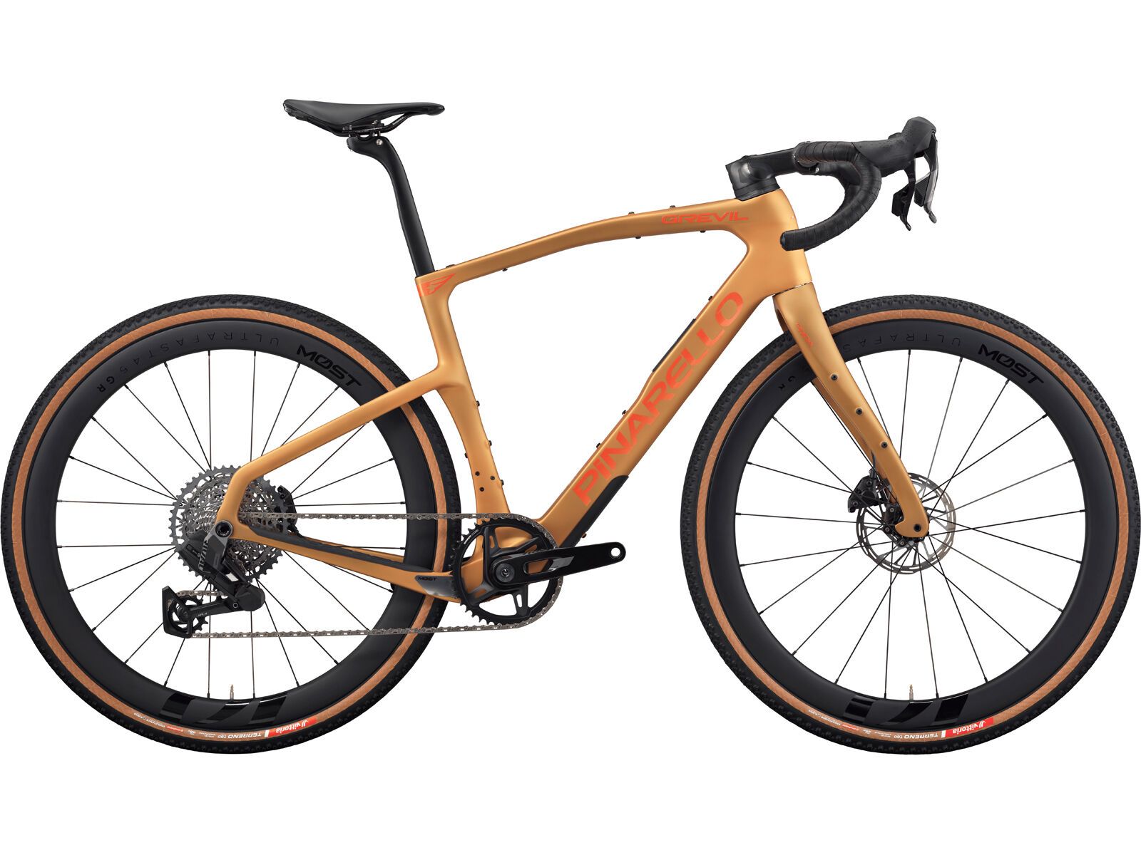 Pinarello Grevil F5 Rival AXS 1x13 XPLR / MOST Gravel Carbon 45, namib brown matt - Bild 1