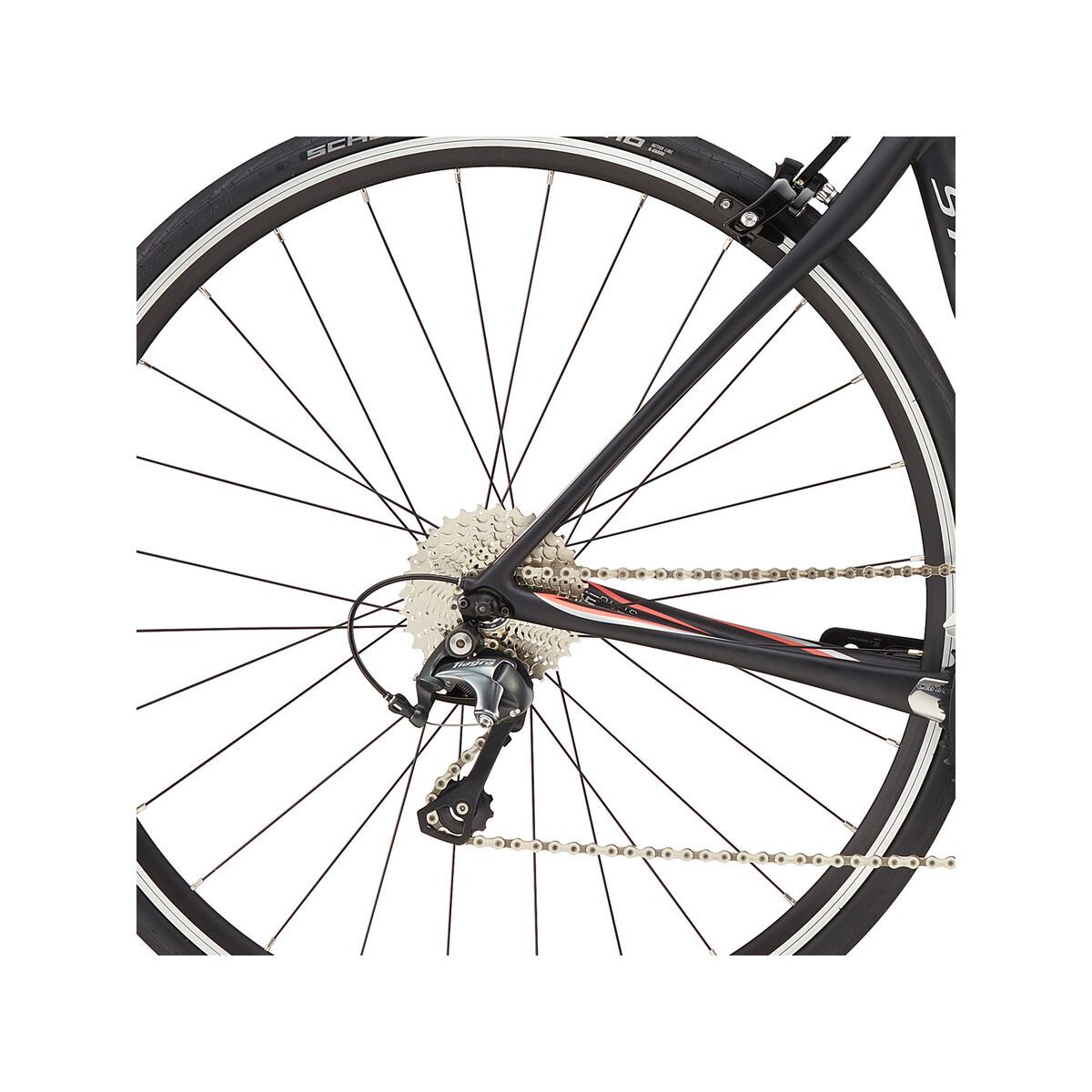 Cannondale Synapse Carbon Women's Tiagra, jet black w/ fine silver and coral, matte - BLK - Bild 4