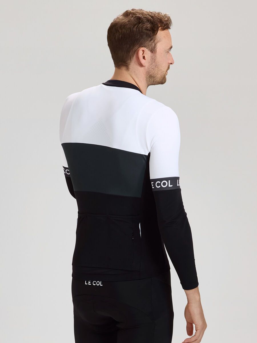 Le Col Sport Tricolour Long Sleeve Jersey, black/grey/white - Bild 4