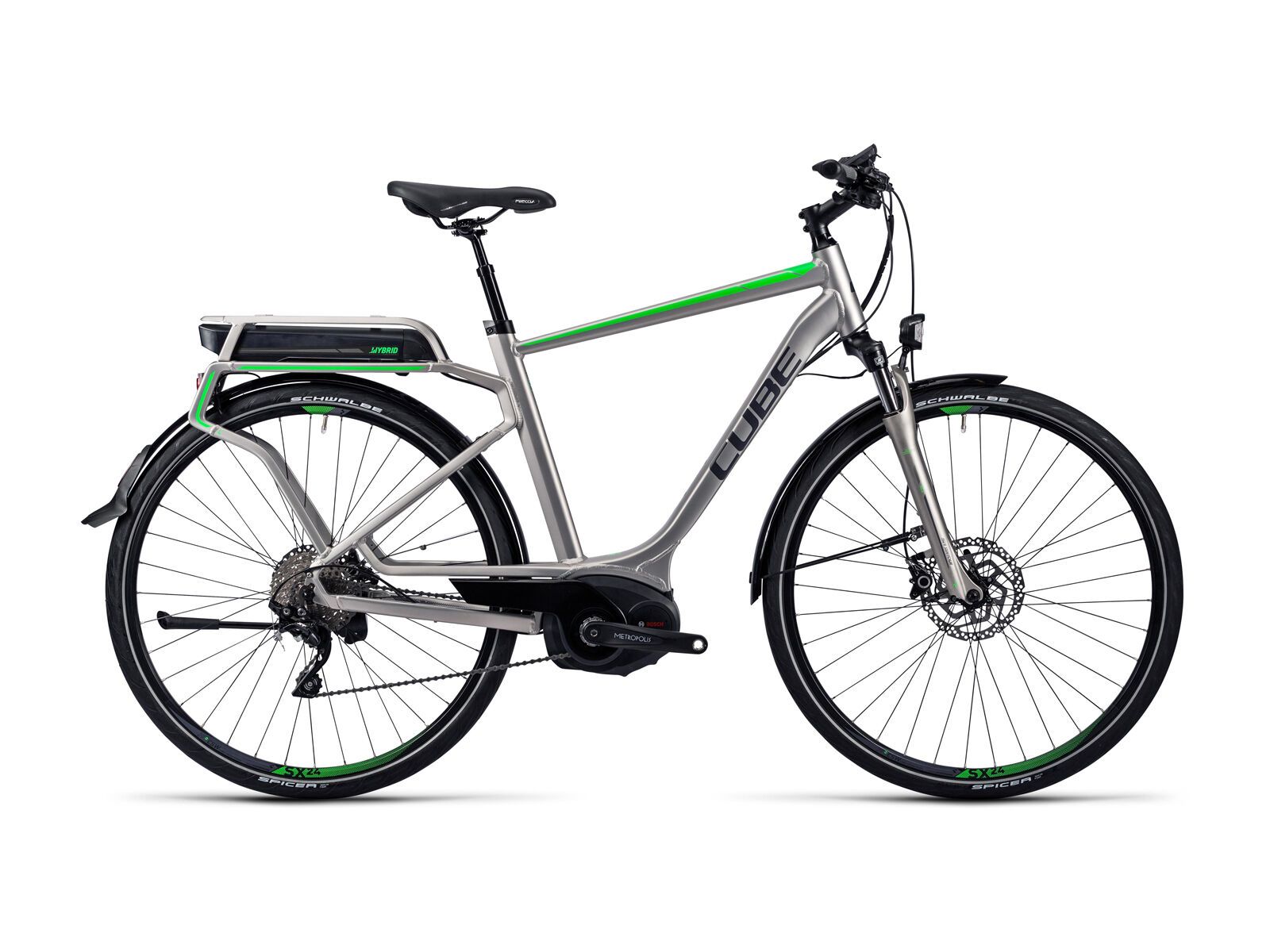 Cube Touring Hybrid Pro 500, silver´n´flashgreen - Bild 1