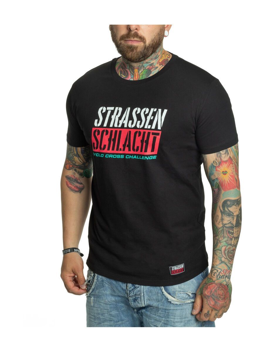 BIKER-BOARDER Strassenschlacht Unisex T-Shirt Logo, schwarz - Bild 1