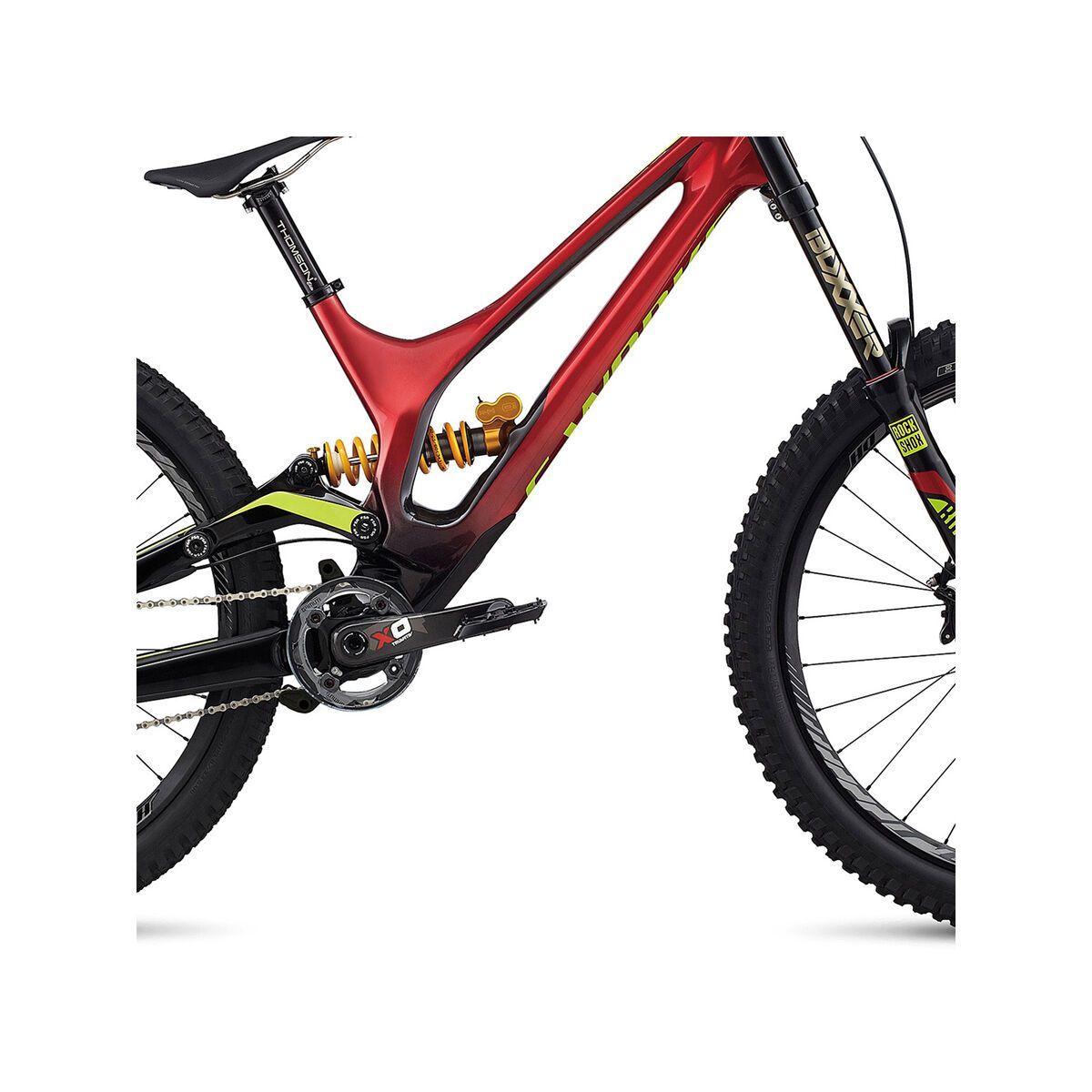 Specialized S-Works Demo 8 FSR Carbon 650B, gloss candy red fade/black/hyper green - Bild 3