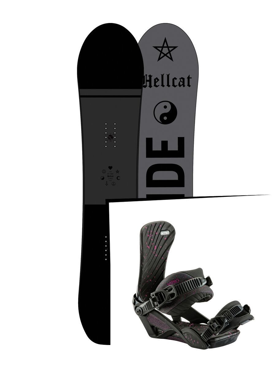Set: Ride Hellcat 2017 + Nitro Ivy 2017, darkness - Snowboardset - Bild 1