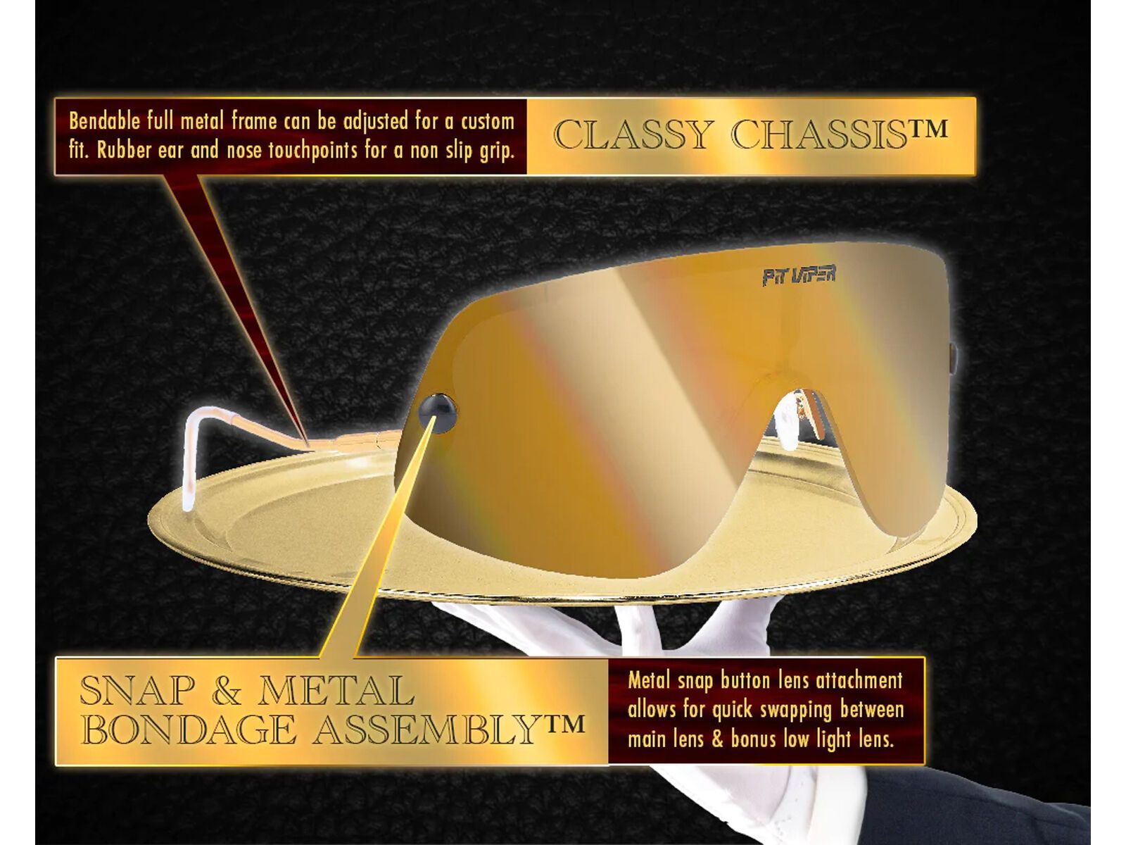 Pit Viper The Limousine, The Gold Standard Polarized / Gold Revo Mir - Bild 9