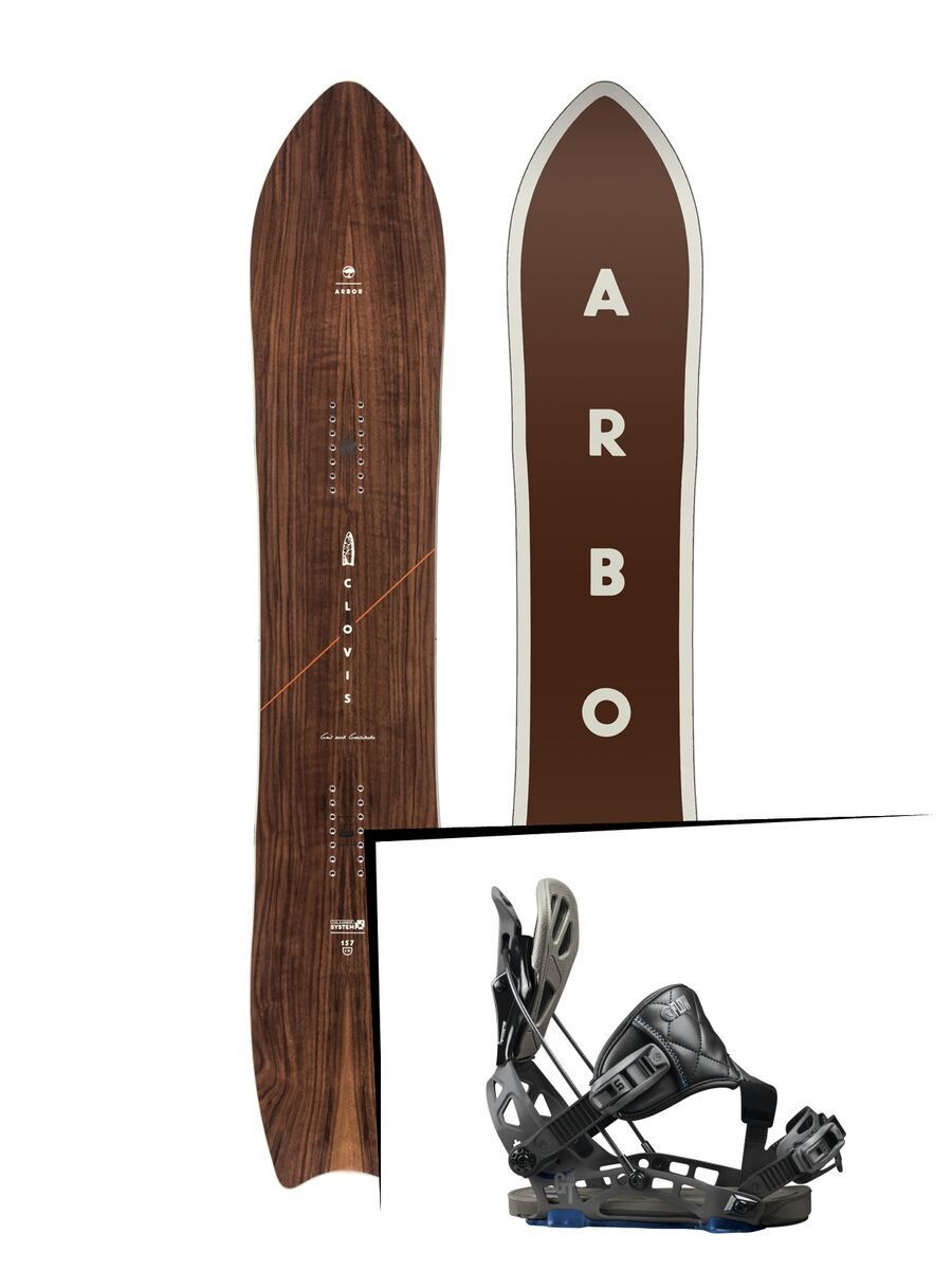 Set: Arbor Clovis 2017 + Flow NX2-GT Hybrid 2017, black - Snowboardset - Bild 1
