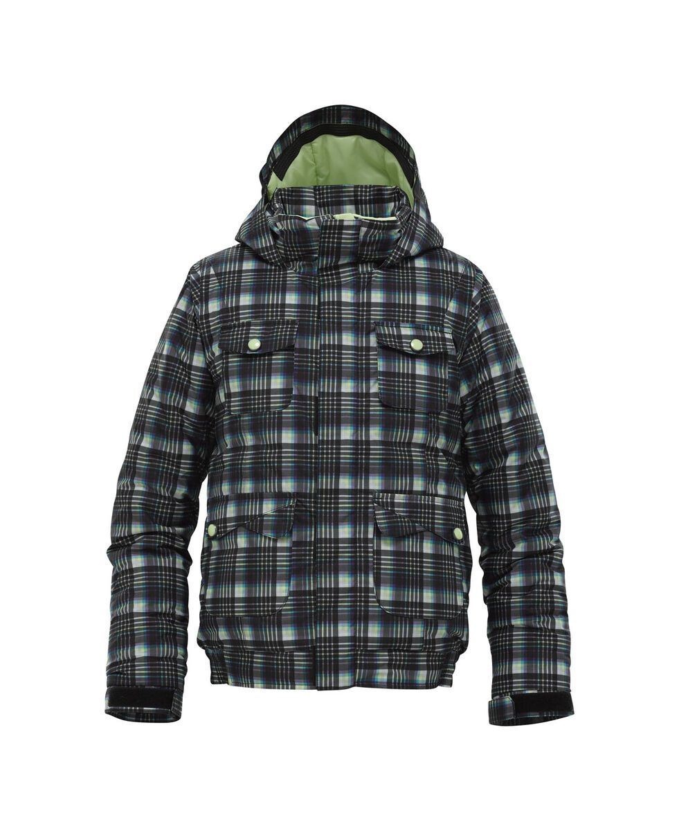 Burton Girls Twist Bomber Jacket, True Black Candy Plaid - Bild 1