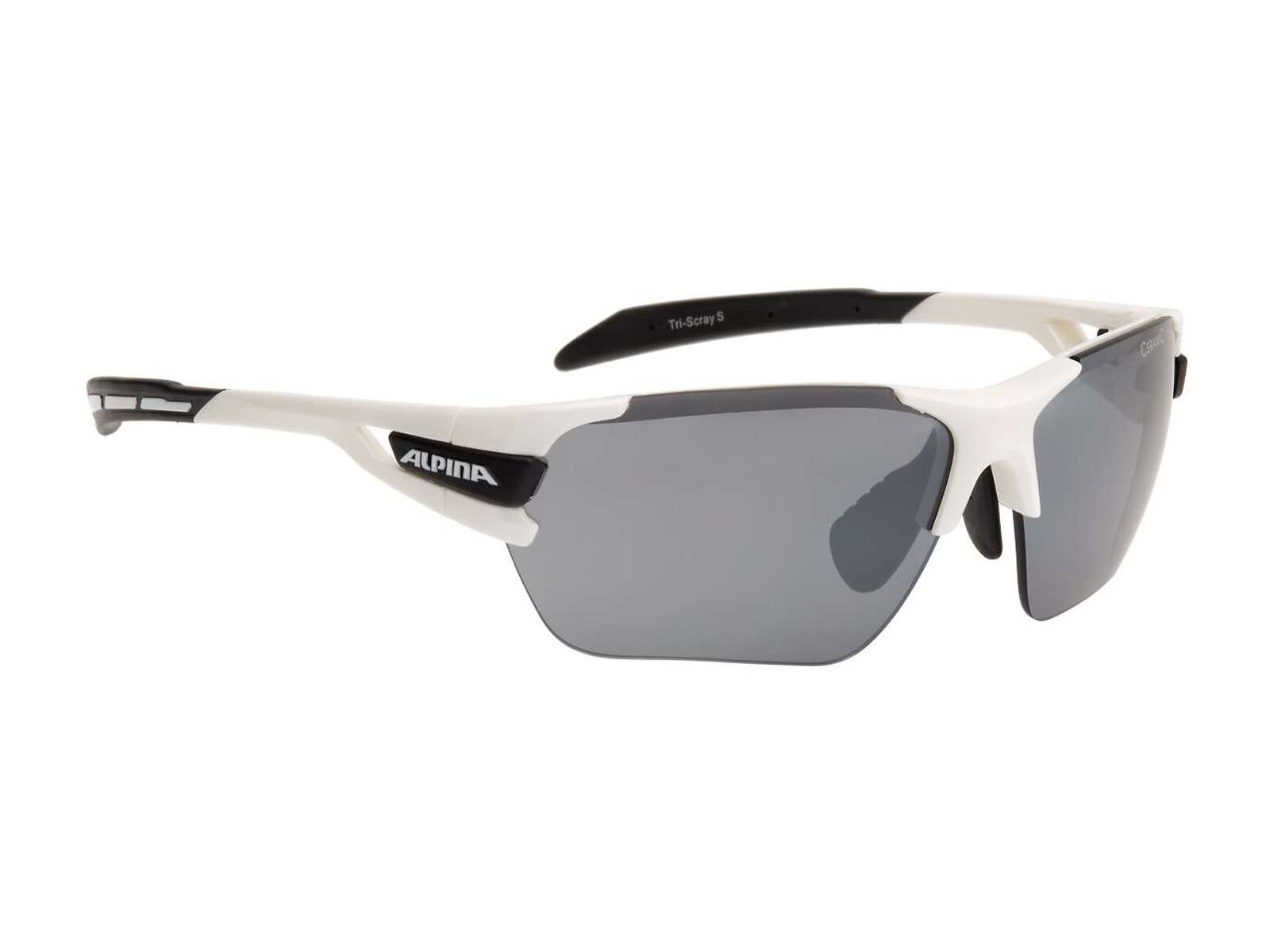 Alpina Tri-Scray S inkl. Wechselscheibe, white black/Lens: ceramic mirror black - Bild 1
