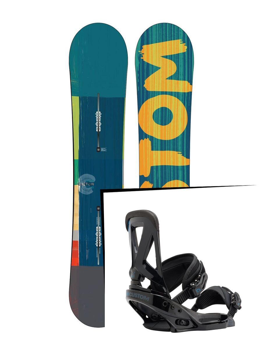 Set: Burton Custom Flying V Wide 2015 + Burton Custom EST 2017, black - Snowboardset - Bild 1