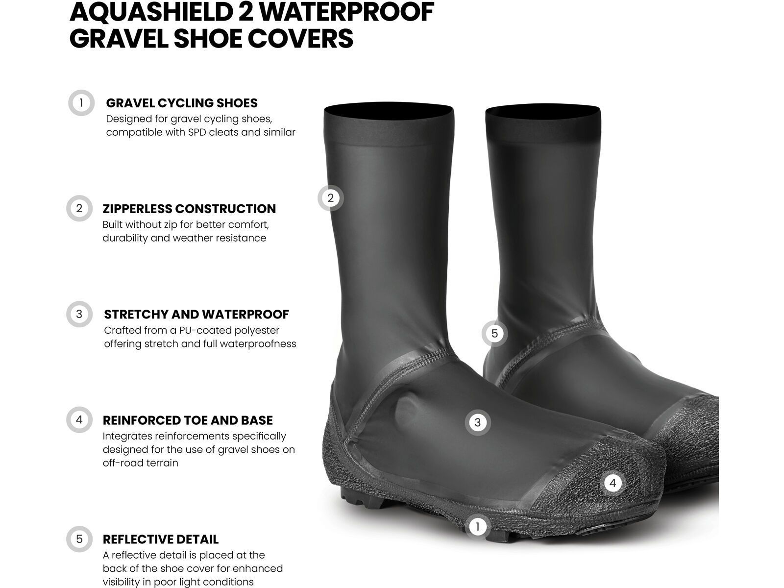 GripGrab AquaShield 2 Waterproof Gravel Shoe Covers, black - Bild 7