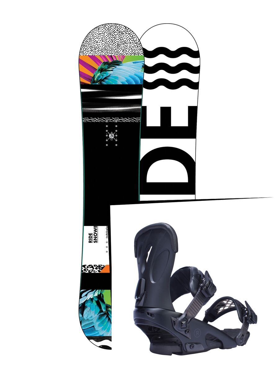 Set: Ride Rapture 2017 + Ride Fame 2017, black - Snowboardset - Bild 1