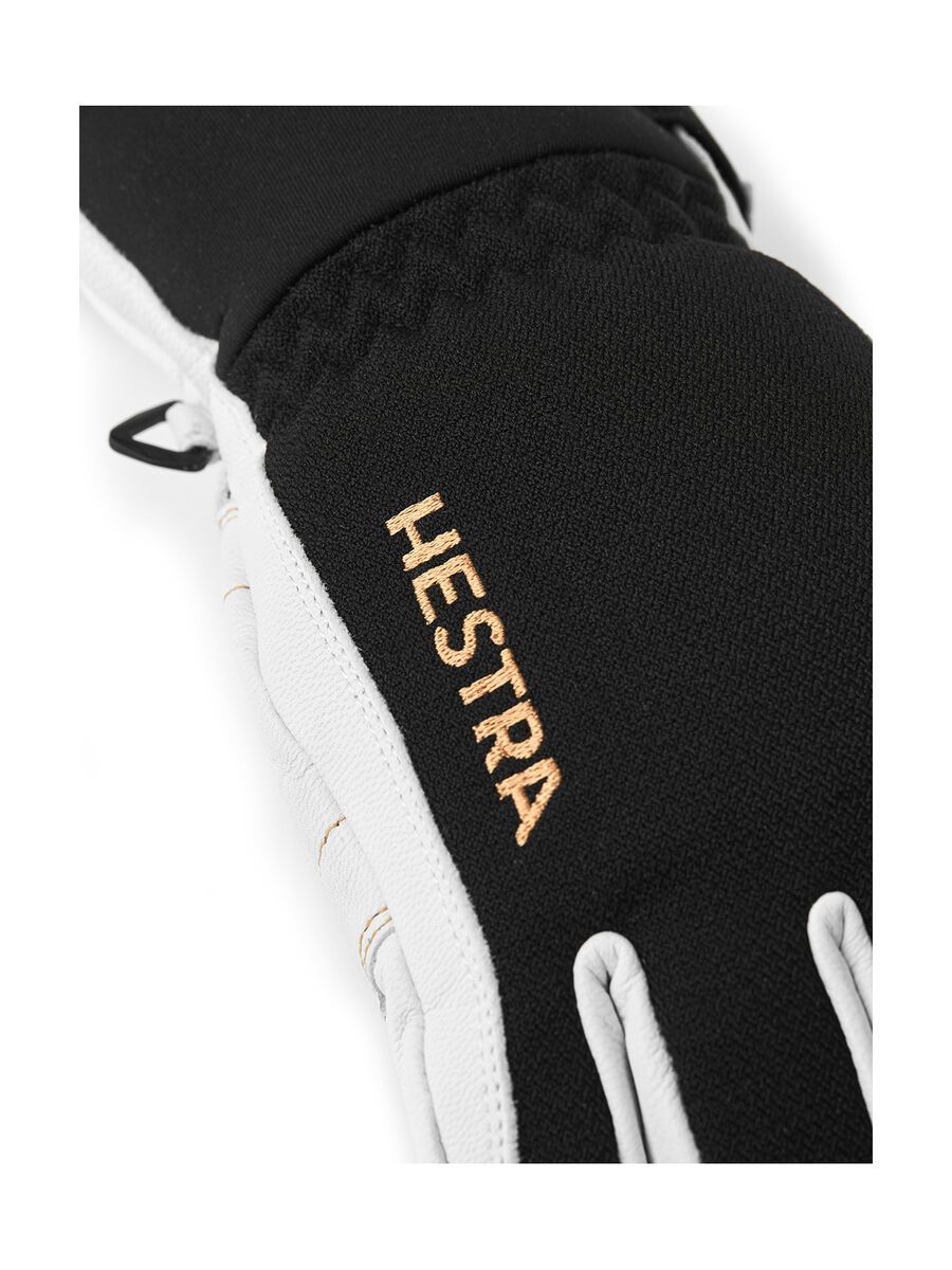 Hestra Army Leather Gore-Tex Short 5 Finger, black/offwhite - Bild 3