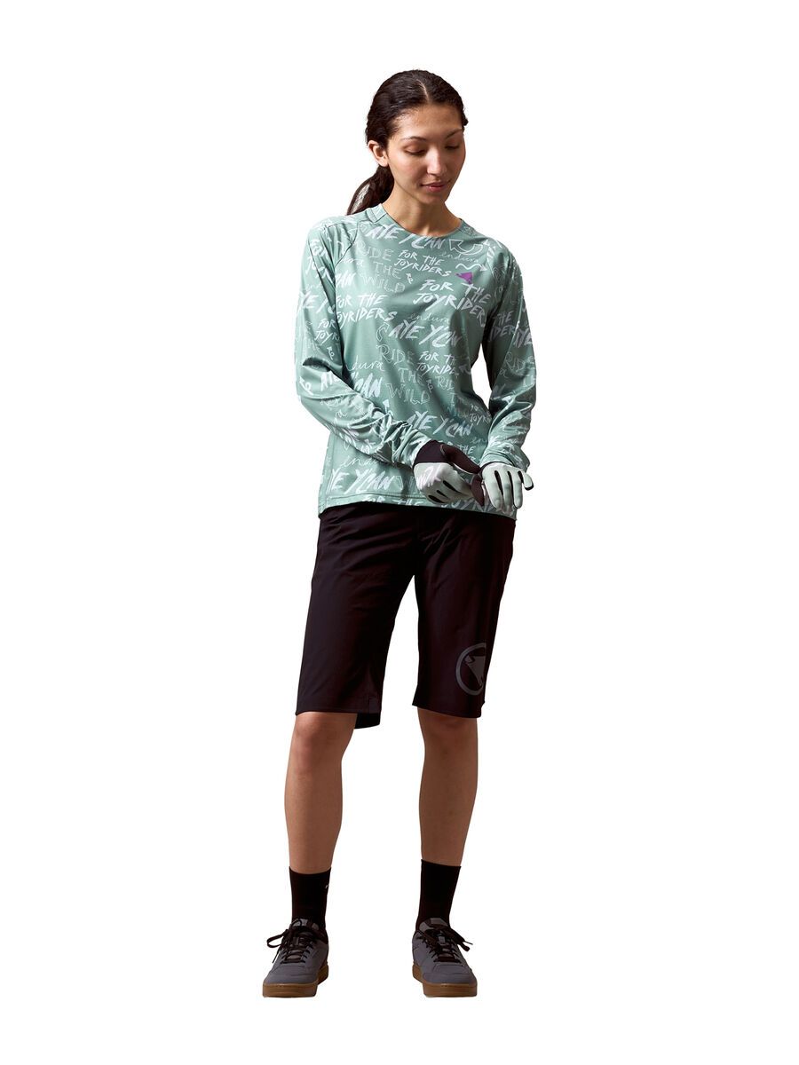 Endura Damen Singletrack Langärmeliges Bedrucktes T-Shirt, sage green - Bild 4