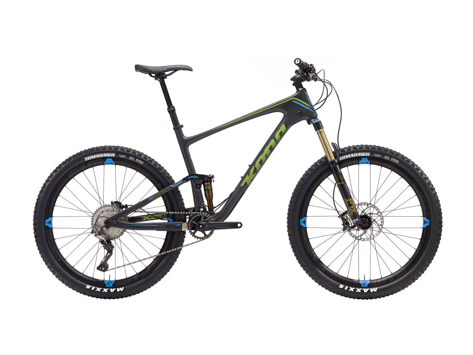 Kona Hei Hei Trail DL, matt carbon/lime/blue - Bild 1