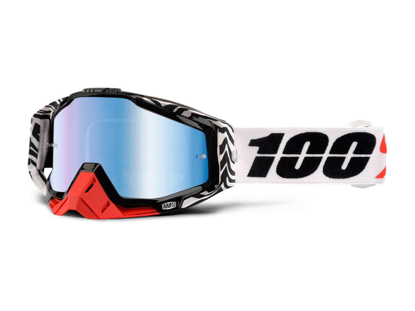 100% Racecraft inkl. WS, zoolander/Lens: mirror blue - Bild 2