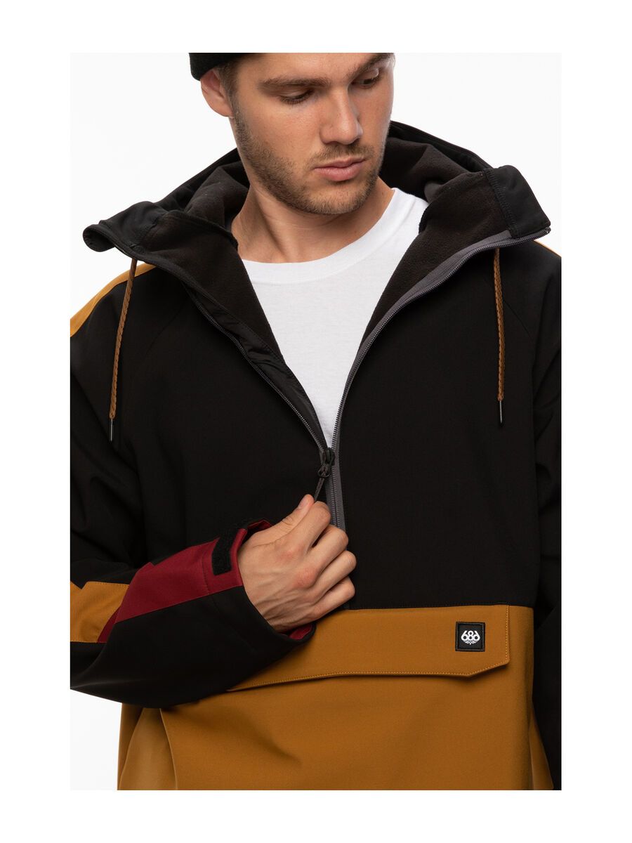 686 Men's Waterproof Anorak, golden brown colorblock - Bild 7