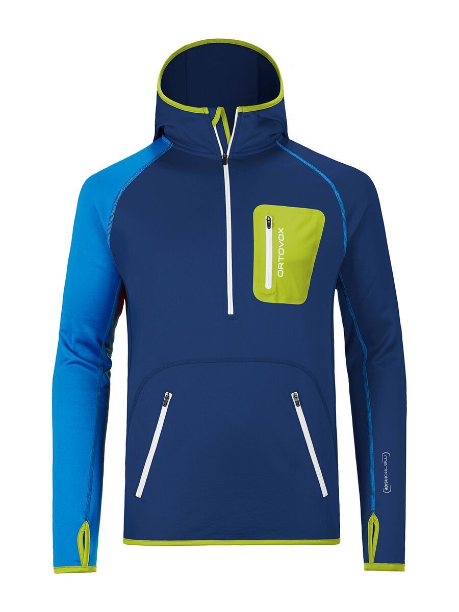 Ortovox Fleece Merino Zip Neck Hoody, strong blue - Bild 1
