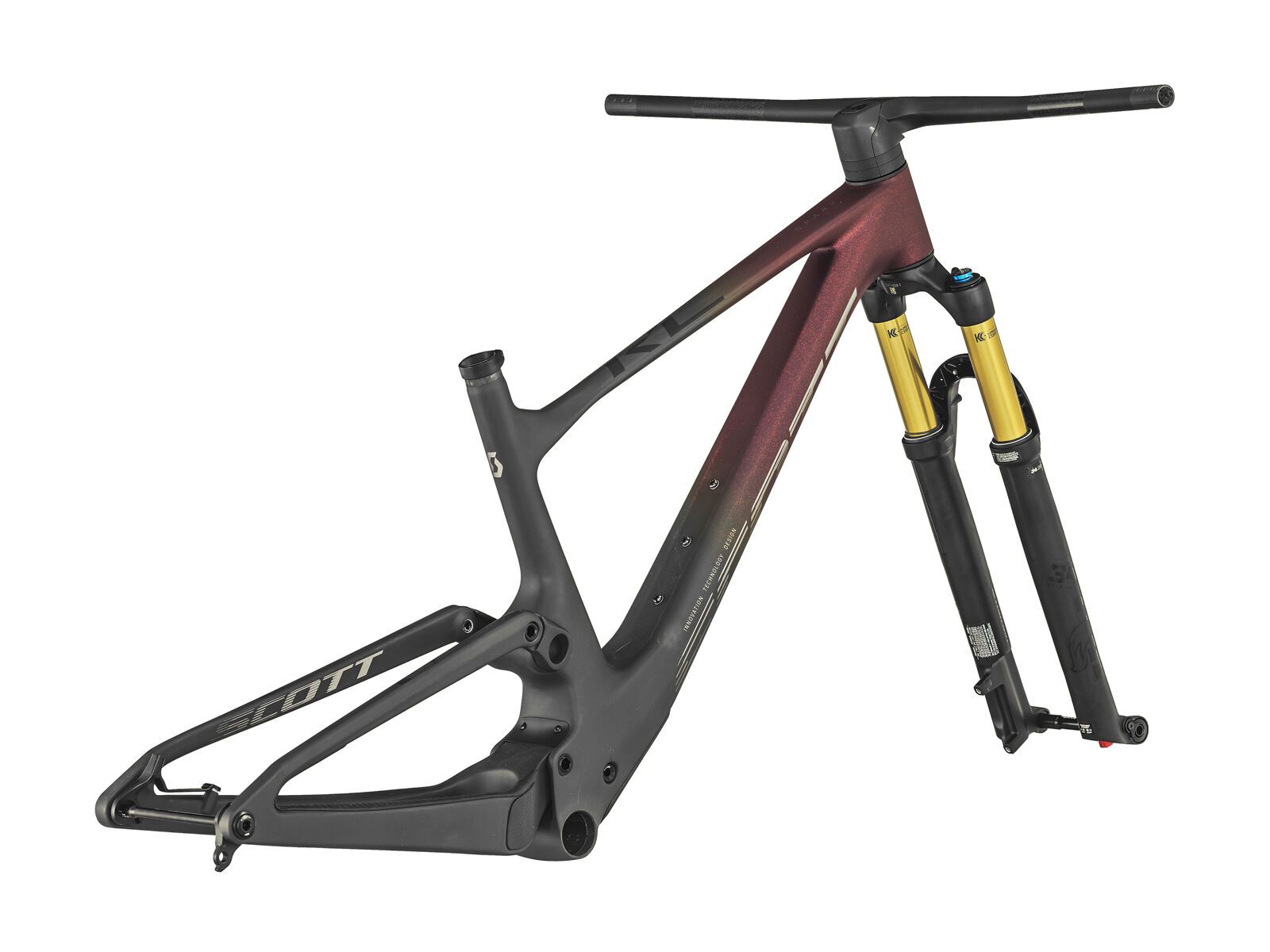 Scott Spark RC SL HMX SL Rahmen + Gabel, raw carbon/candy red flakes/chrome - Bild 1