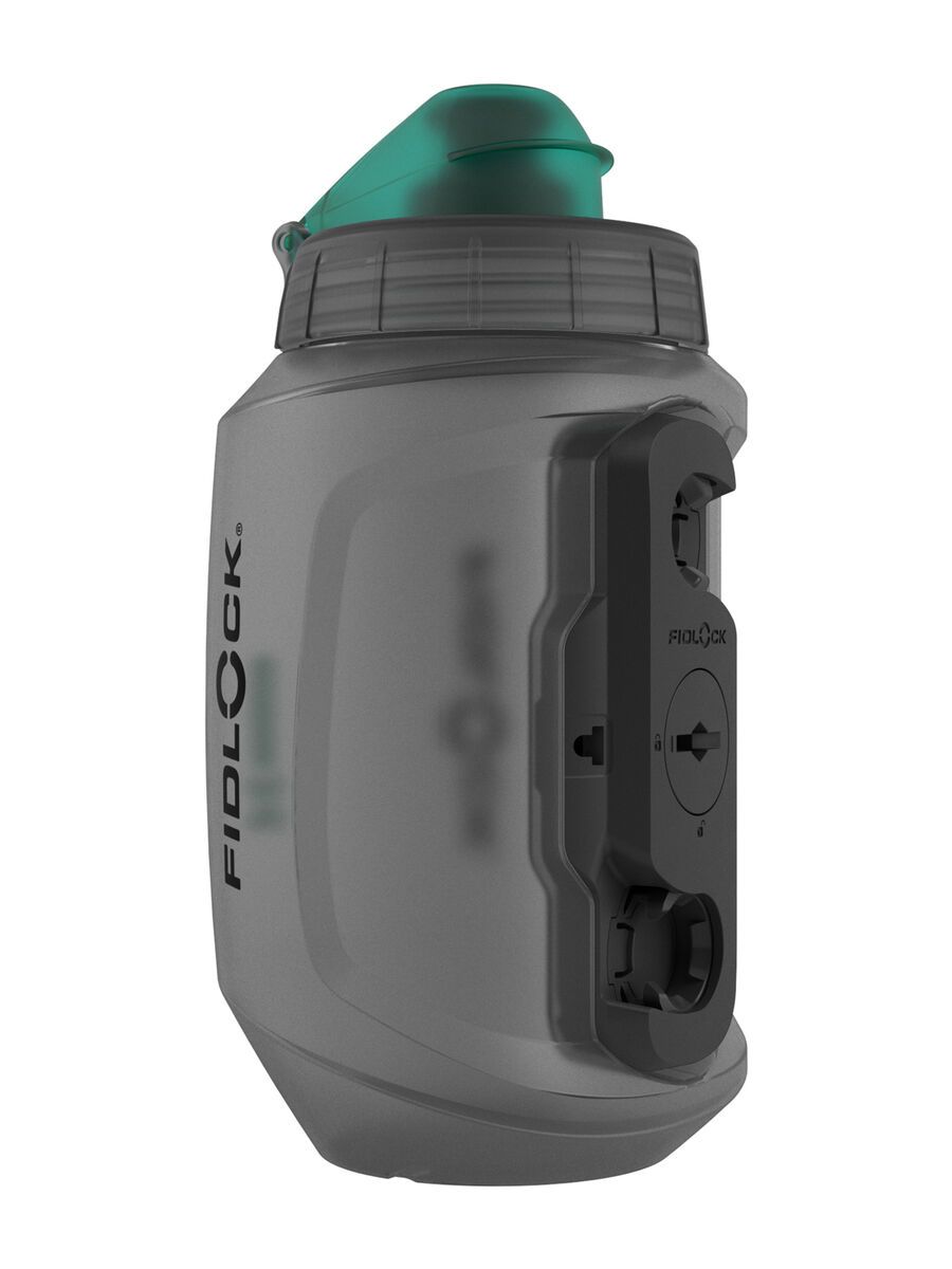 Fidlock Twist Bottle 550 Compact Antibacterial + Bike Base, transparent black/light green - Bild 2