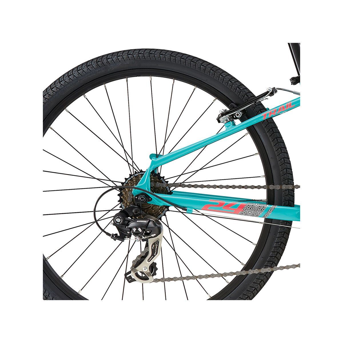 Cannondale Trail 24 Girls, turquoise w/ magnesium white, jet black and acid strawberry, gloss - Bild 5