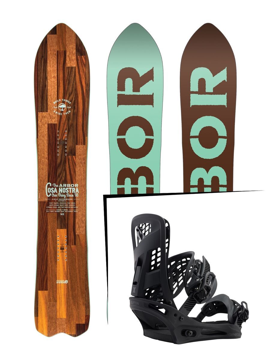 Set: Arbor Cosa Nostra 2017 + Burton Genesis X 2017, black marble - Snowboardset - Bild 1