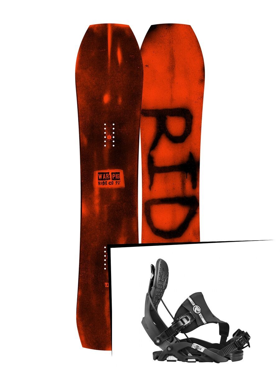 Set: Ride Warpig Large 2017 + Flow Nexus Hybrid 2017, black - Snowboardset - Bild 1