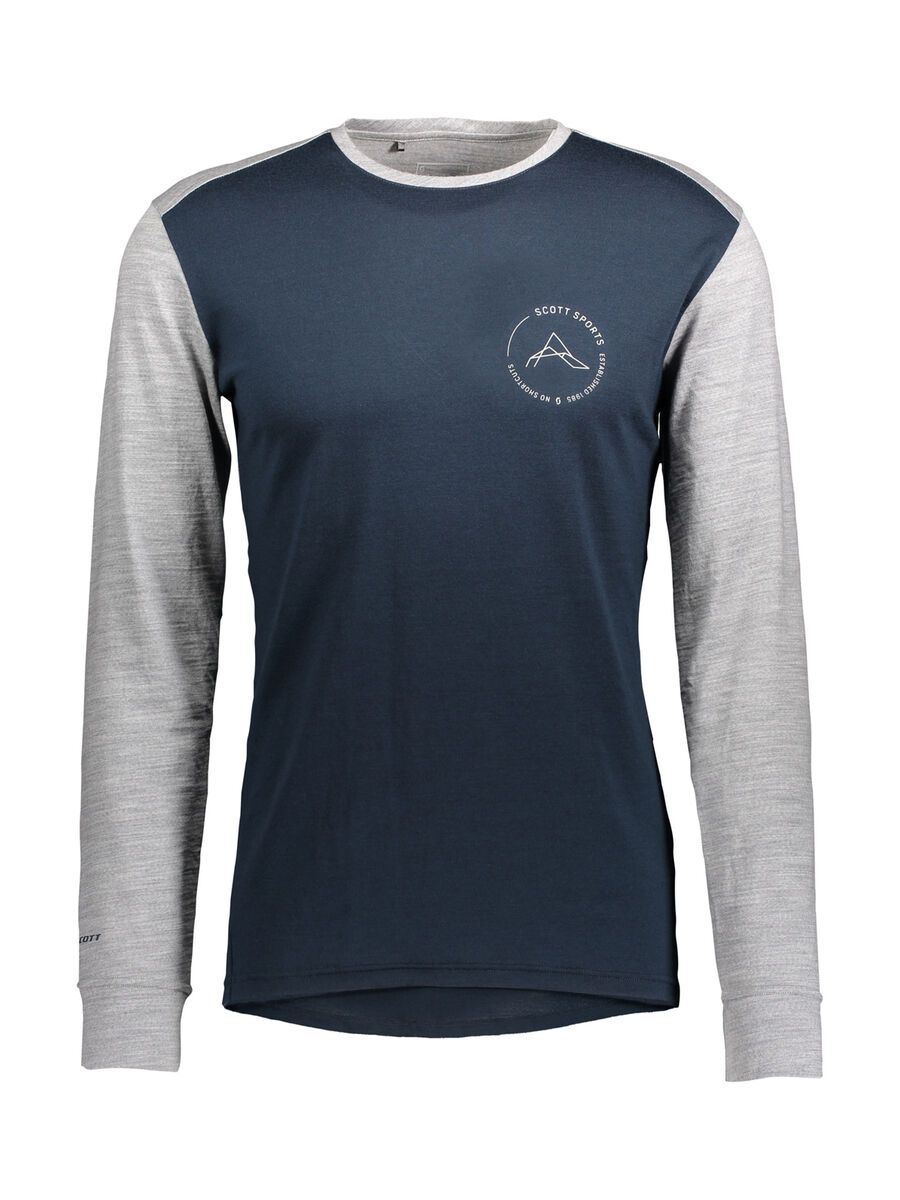 Scott Defined Merino L/SL Men's Shirt, dark blue/light grey melange - Bild 1