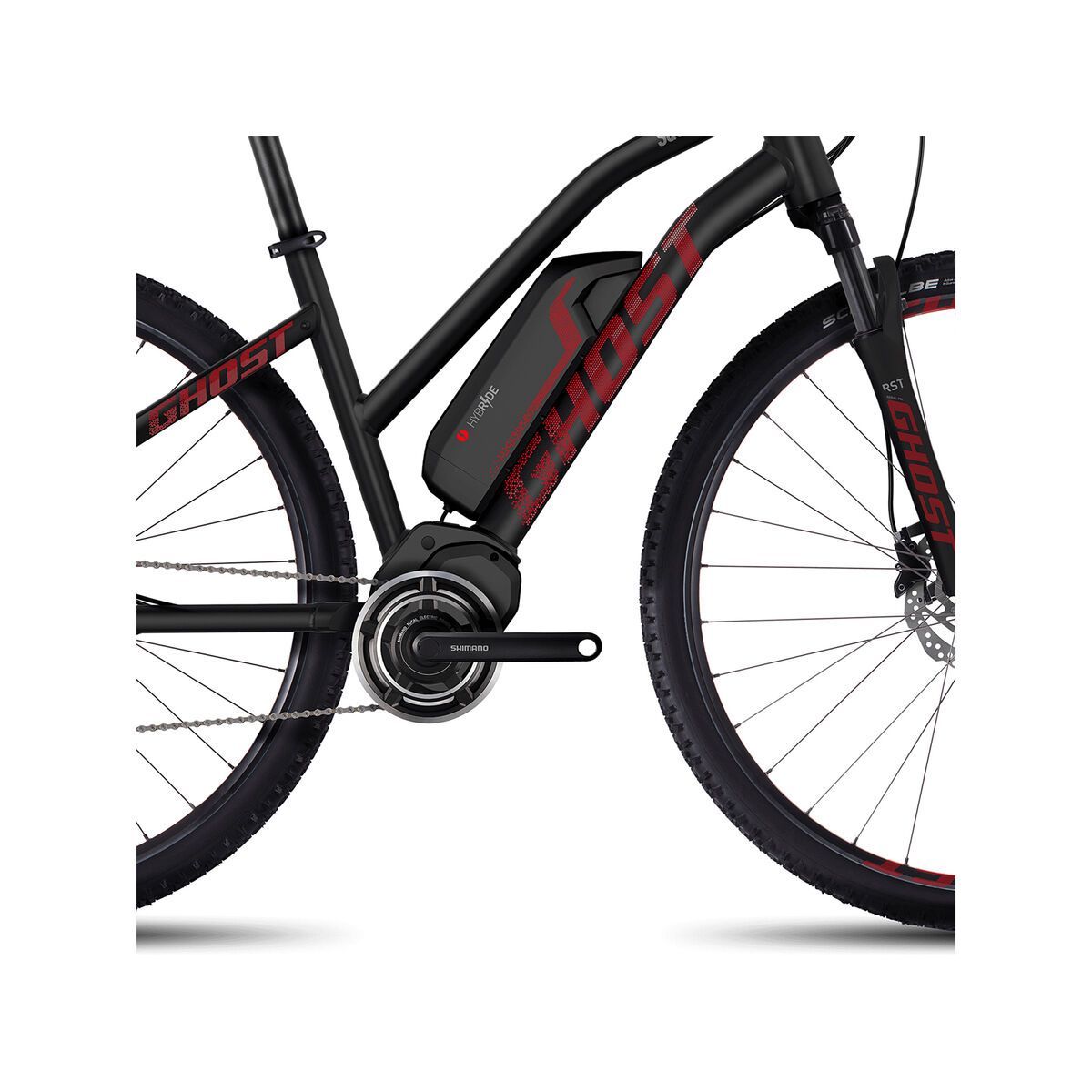 Ghost Hybride Square Cross 2 W, night black/neon red/urban grey - Bild 3