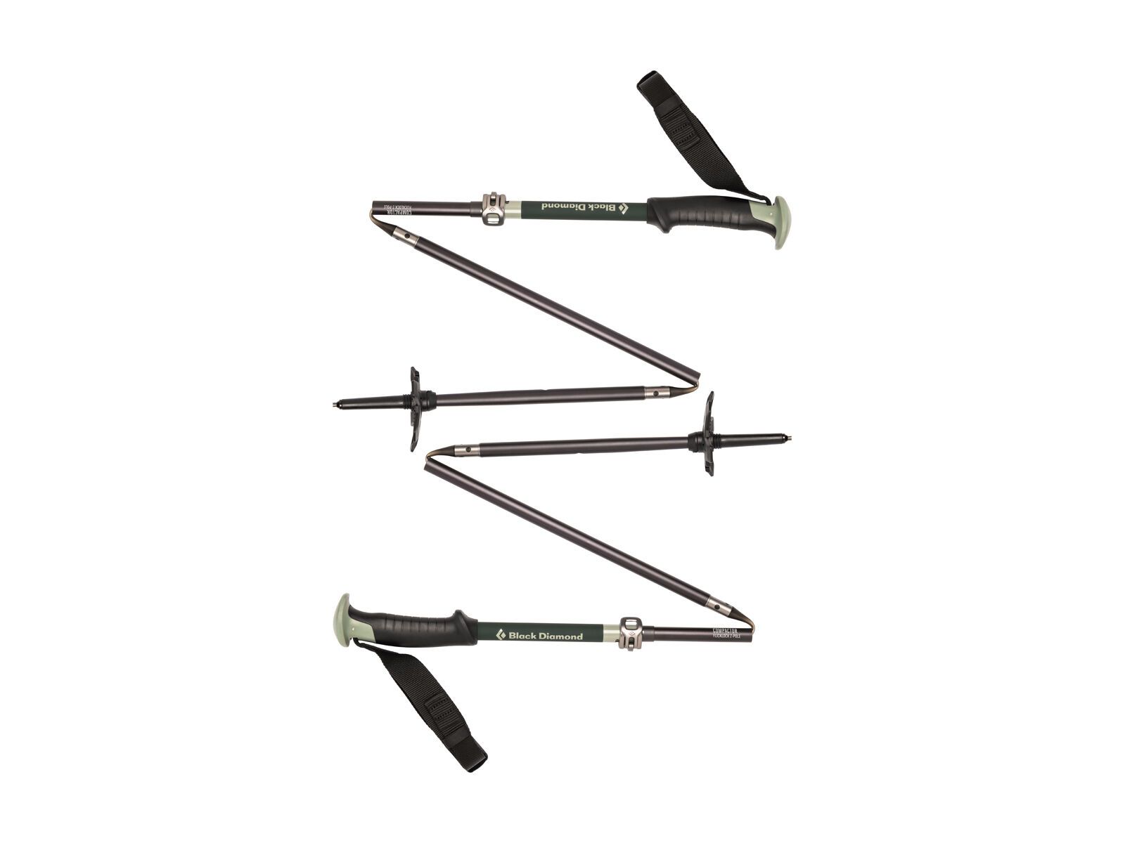 Black Diamond Compactor Ski Poles 115 - 135 cm, deep forest / lichen - Bild 2