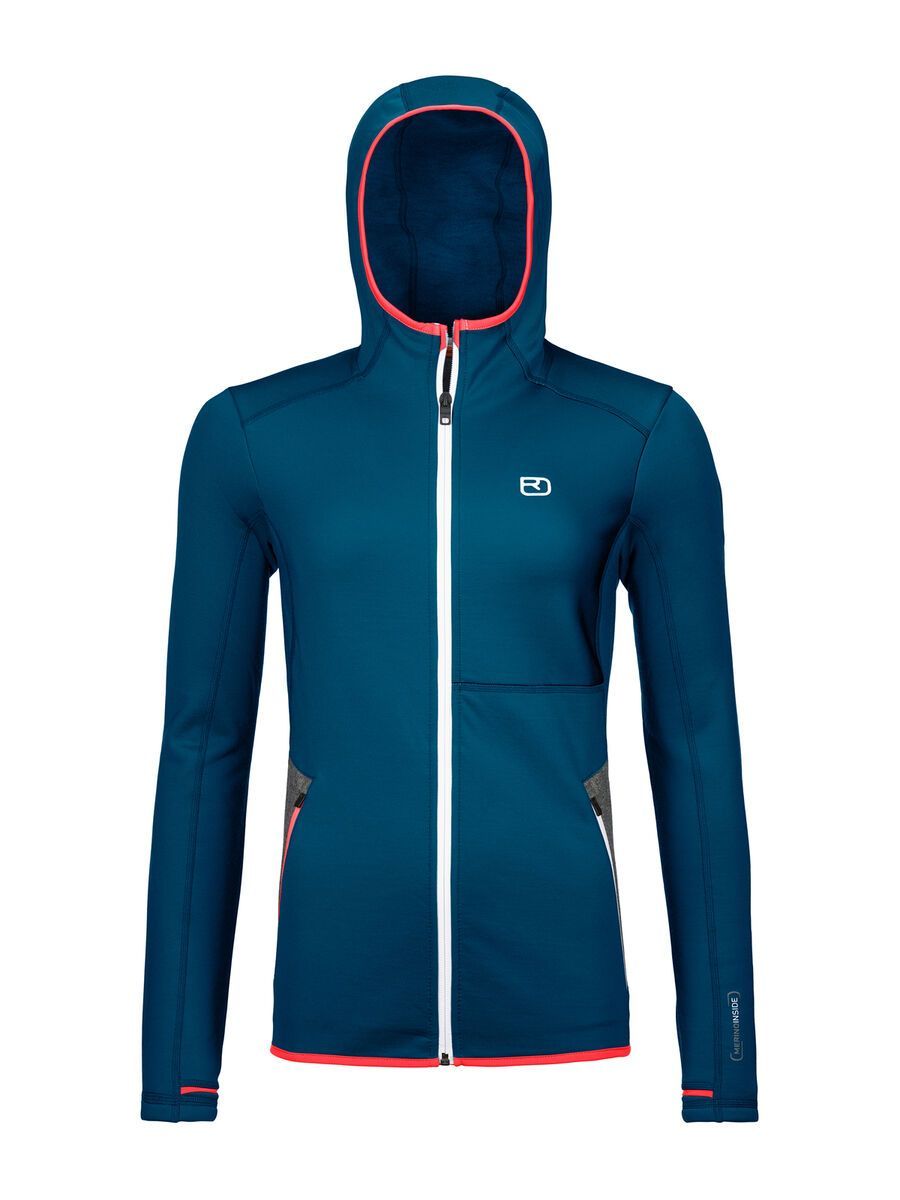 Ortovox Merino Fleece Hoody W, petrol blue - Bild 1