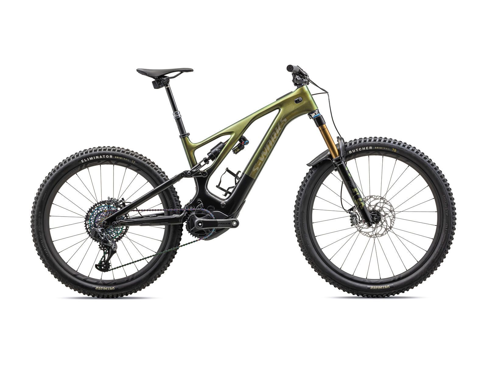 Specialized S-Works Turbo Levo - SRAM XX1 Eagle AXS, gold pearl over carbon carbon - Bild 1