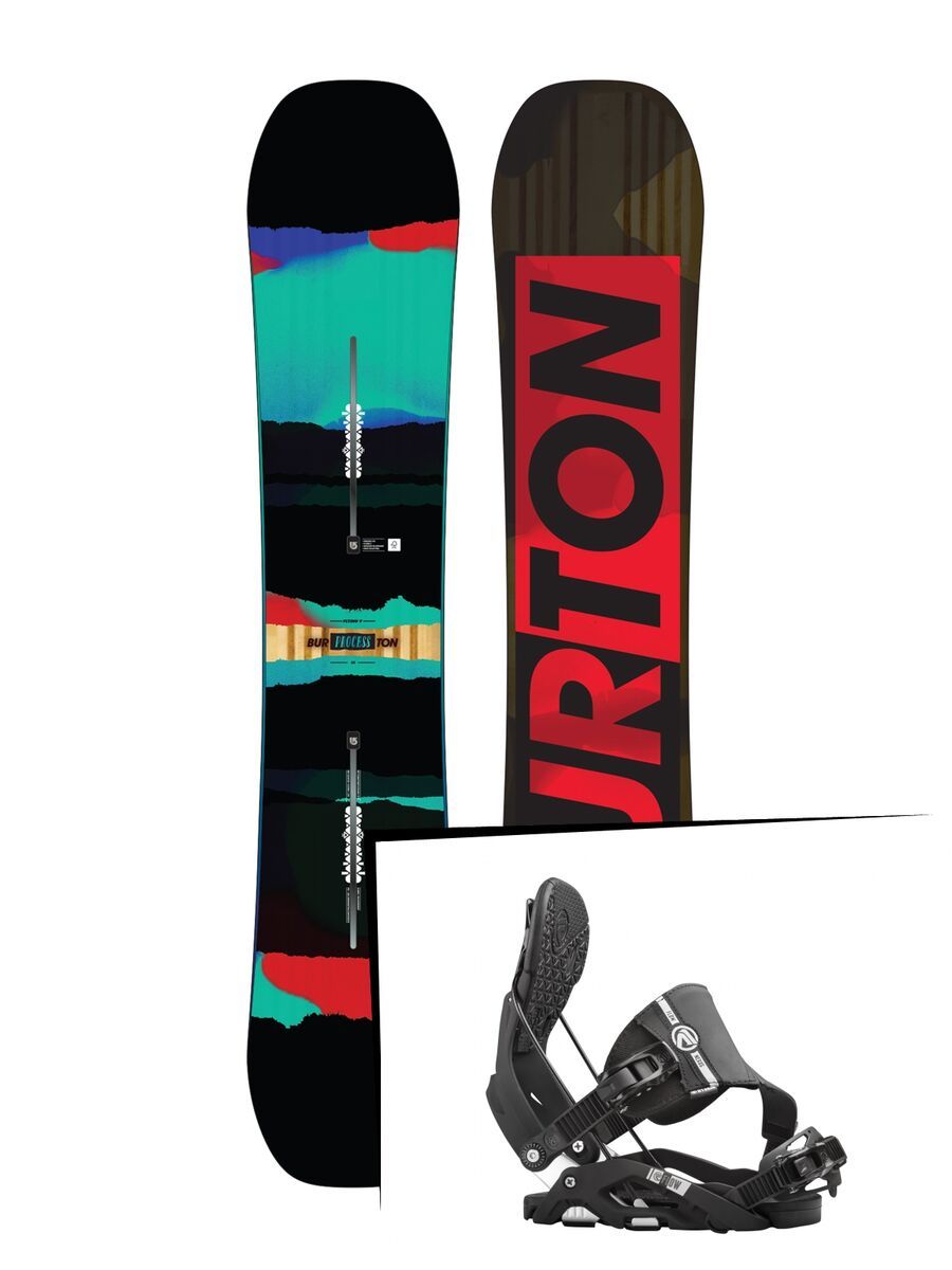 Set: Burton Process Flying V 2016 + Flow Nexus Hybrid 2016, black - Snowboardset - Bild 1