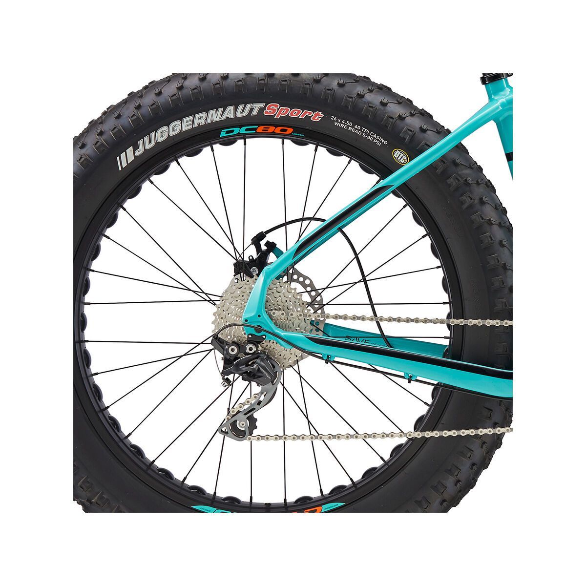 Cannondale Fat CAAD 3, turquoise w/ jet black and hazard orange, gloss - TRQ - Bild 4
